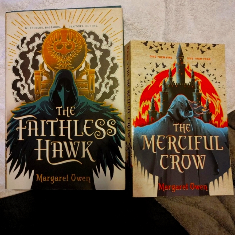 The Merciful Crow (book 1) and The Faithless Hawk by Mararet Owen